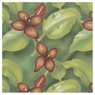 Tela Flores tropicales marrones