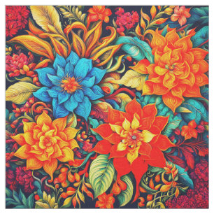 Tela Flores tropicales vibrantes
