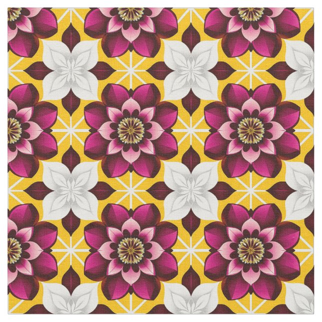 Tela Flores vibrantes magenta y blancas (De cerca)