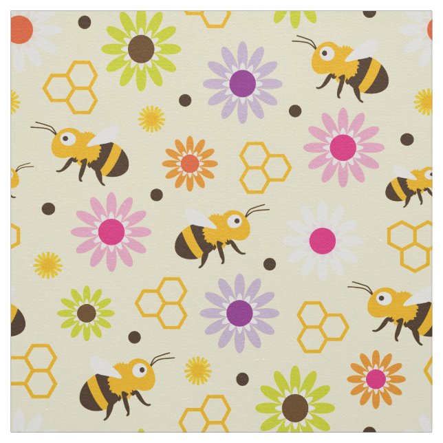 Tela Flores y abejas (Retal)