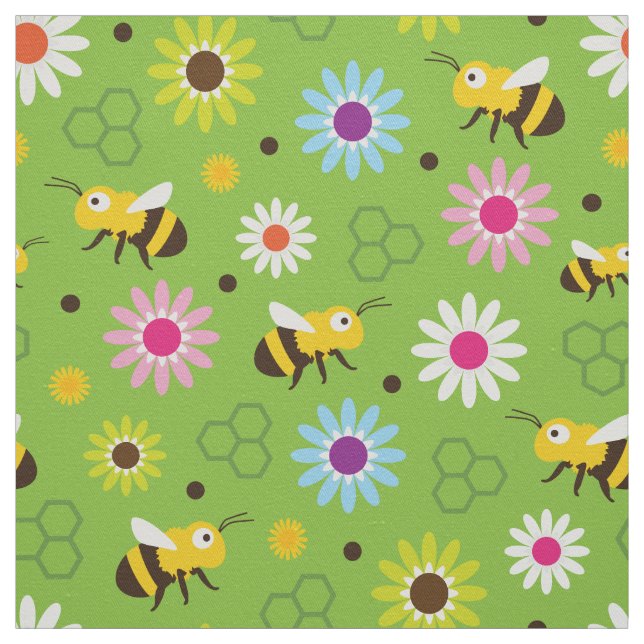 Tela Flores y abejas (Retal)