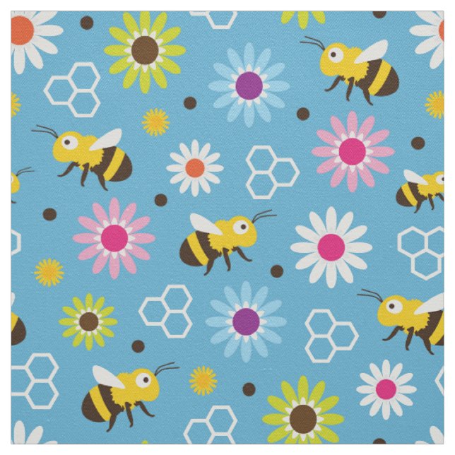 Tela Flores y abejas (Retal)