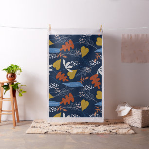 Tela Flores y hojas tropicales coloridas