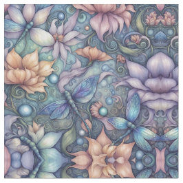 Tela FLower Damask Blue Gold Design