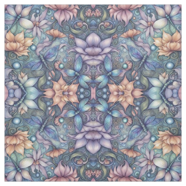 Tela FLower Damask Blue Gold Design (Retal)
