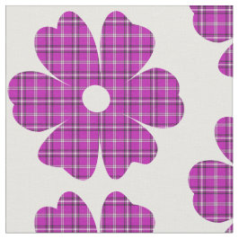 Tela Flower Shape Plaid Pink Purple