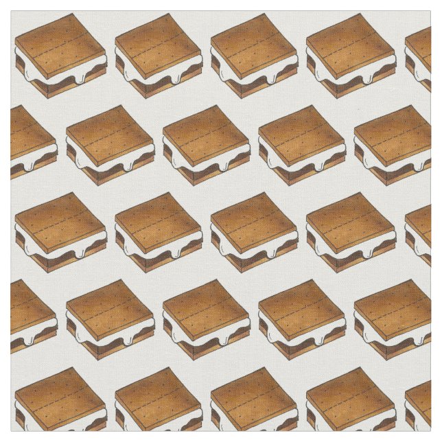 Tela Fogatas Smores Tostado Marshmallow Smores Fabric (De cerca)