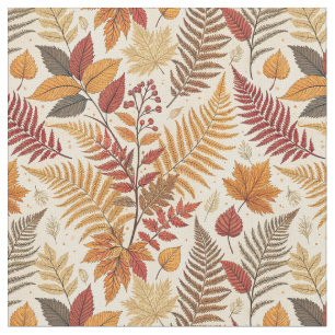 Tela Foliage y berries de otoño - Tonos cálidos de tier