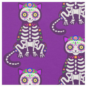 Tela folklore de halloween gato mexicano