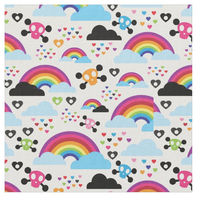 Tela Fondo adolescente del cráneo del arco iris del emo (De cerca)