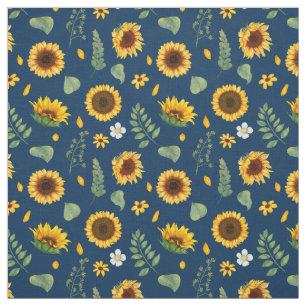 Tela Fondo azul del patrón de girasol rústico lindo
