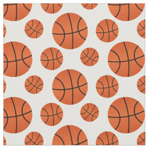 Tela Fondo blanco del patrón de baloncesto