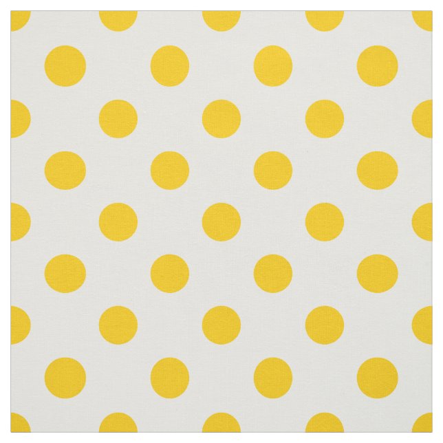 Tela Fondo blanco puntos de polka amarillos (Retal)