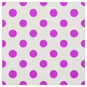 Tela Fondo blanco puntos de polka púrpura