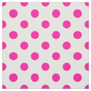 Tela Fondo blanco puntos rosados de polka