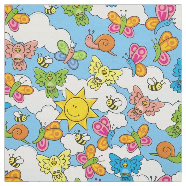Tela Fondo de animales para bebés (Retal)