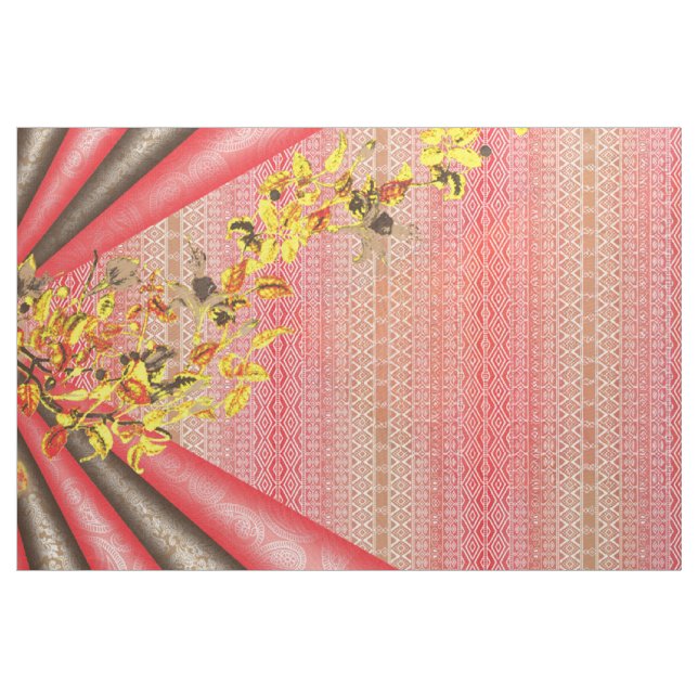 Tela Fondo de escritorio tribal de otoño. Boho Butterfl (Yarda)