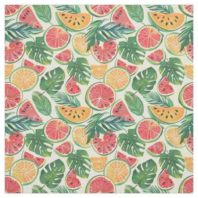 Tela Fondo de Frutas Botánicas (Retal)