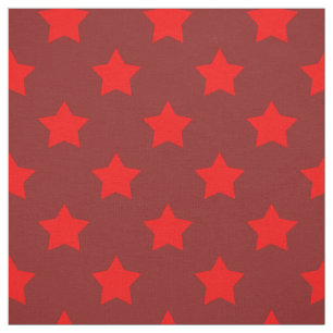 Tela Fondo de marrón de estrellas rojas textil