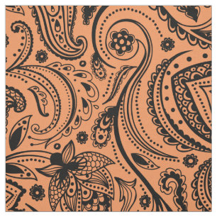 Tela Fondo de Naranja de Paisley-Personalizado floral n