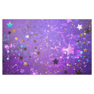 Tela Fondo de Relieve metalizado púrpura con estrellas