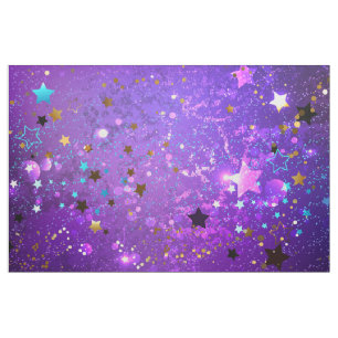 Tela Fondo de Relieve metalizado púrpura con estrellas