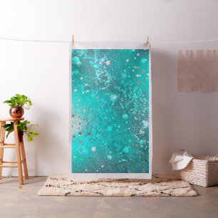 Tela Fondo de Relieve metalizado turquesa de mimbre