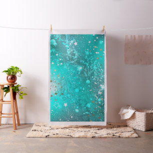 Tela Fondo de Relieve metalizado turquesa de mimbre