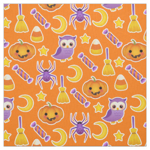 Tela Fondo del Naranja del patrón festivo de Halloween