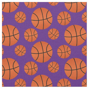 Tela Fondo púrpura del patrón de baloncesto