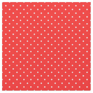 Tela Fondo rojo y puntos blancos adorables navidades