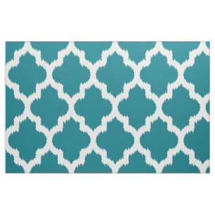 Tela Fondo Turquesa del Personalizado Ikat del Quatrefo