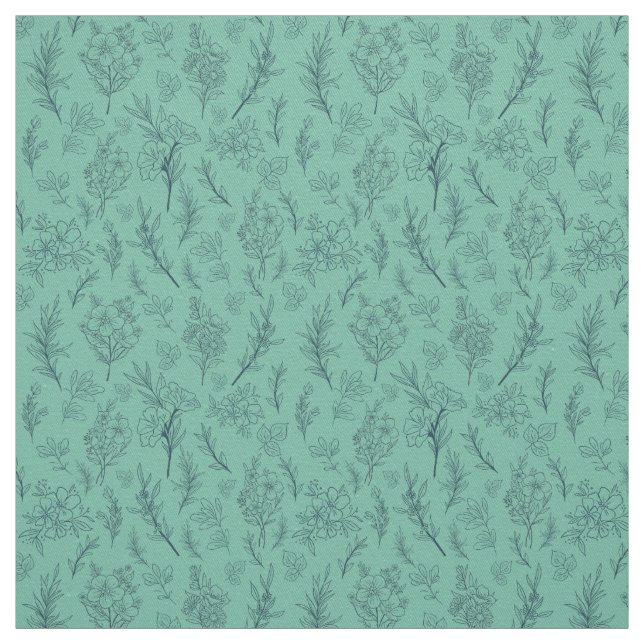 Tela Fondo Verde Transparente Floral (Retal)