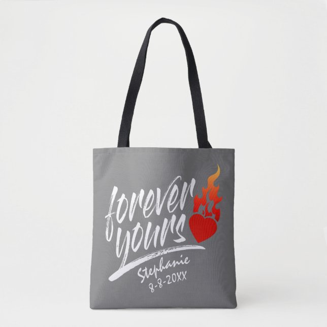 Tela Forever Yours Custom Name Valentine | Bolso de tel (Anverso)