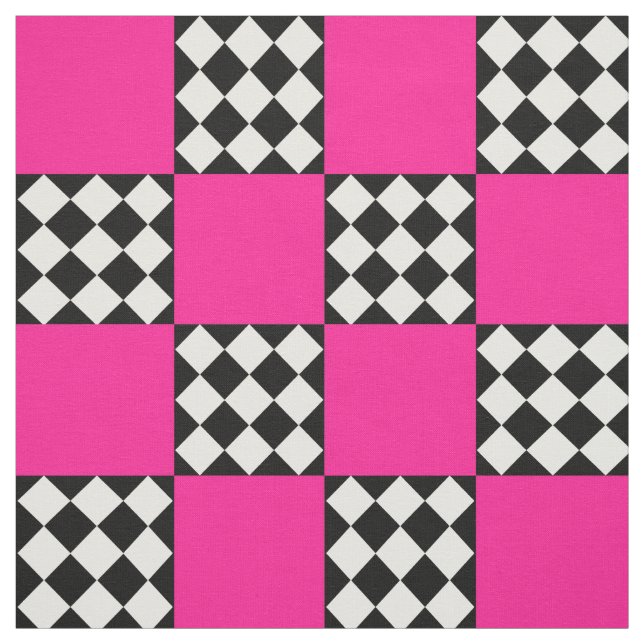 Tela Forma cuadrada del arlequín blanco rosado Textil (Retal)