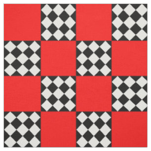 Tela Forma cuadrada del Harlequin blanco rojo