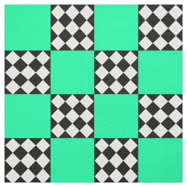 Tela Forma cuadrada del Harlequin blanco verde Textil (Retal)
