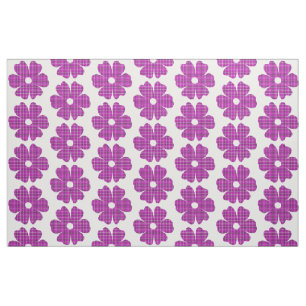 Tela Forma de Flor a Cuadros Rosa Púrpura