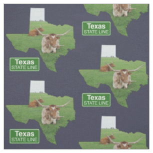 Tela Forma de Texas con signo de línea estatal de toro