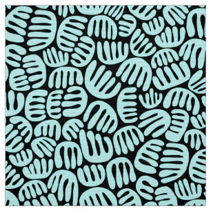 Tela Formas abstractas 301122 - Azul helado en negro