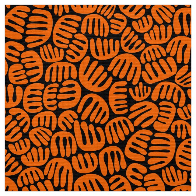 Tela Formas abstractas 301122 - Naranja en negro (Retal)