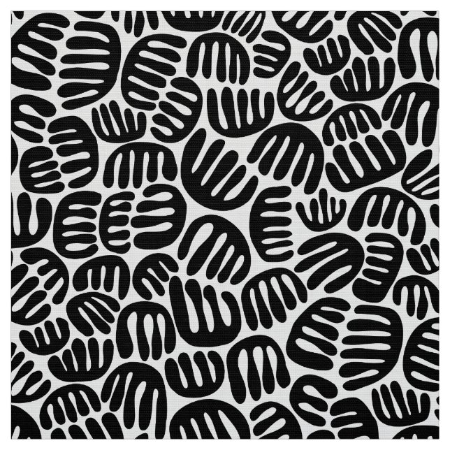 Tela Formas abstractas 301122 - Negro sobre blanco (Retal)