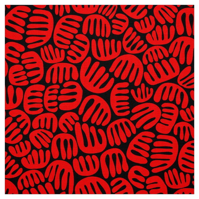 Tela Formas abstractas 301122 - Rojo sobre negro (Retal)
