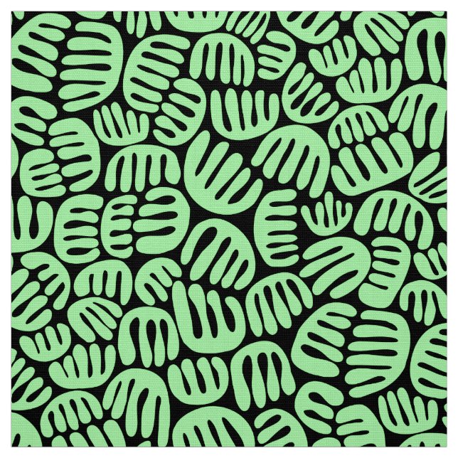 Tela Formas abstractas 301122 - Verde de menta sobre ne (Retal)