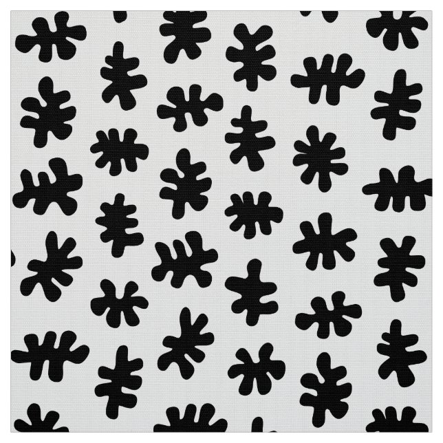 Tela Formas amórficas 120322 - Negro sobre blanco (Retal)
