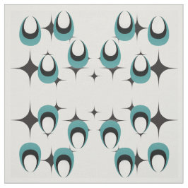 Tela formas azules Mid Century Fabric moderno