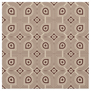 Tela Formas Geométricas Beige Y Marrón