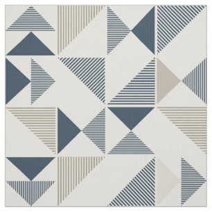 Tela Formas geométricas en azul y beige