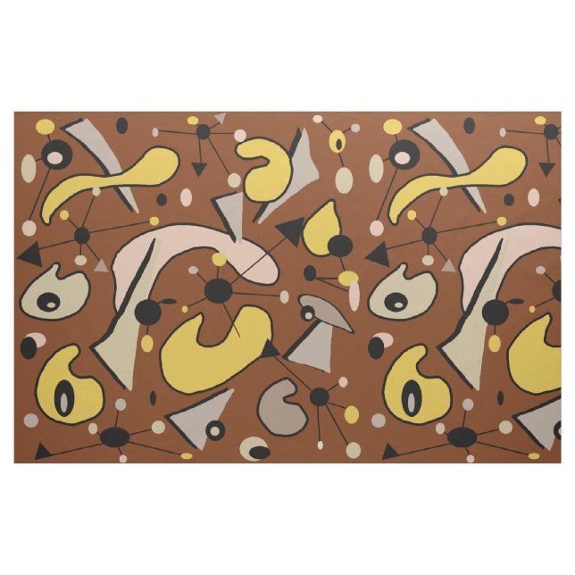 Tela Formas orgánicas atómicas modernas de mediados del ("Cuarto gordo" (fat quarter))