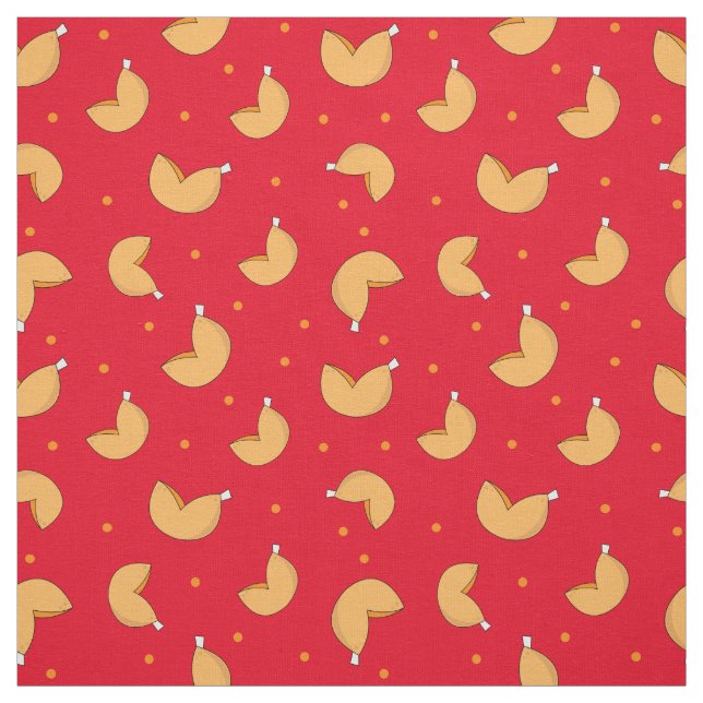 Tela Fortune Cookie Red Chinese Good Lucky Pattern (Retal)
